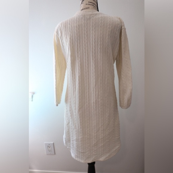 Cream Ribbed Mock Neck Long Sleeve Sweater Dress Junior XL - Picture 4 of 6
